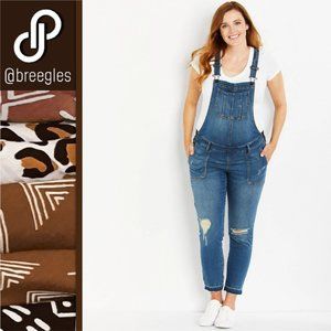 Indigo Blue Side Panel Maternity Overalls